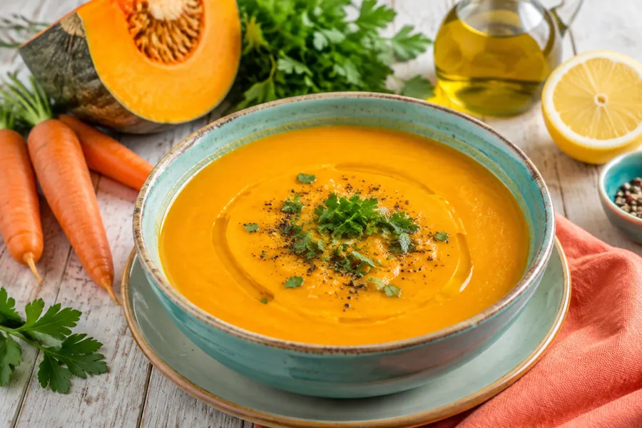 Sopa de calabaza y zanahoria