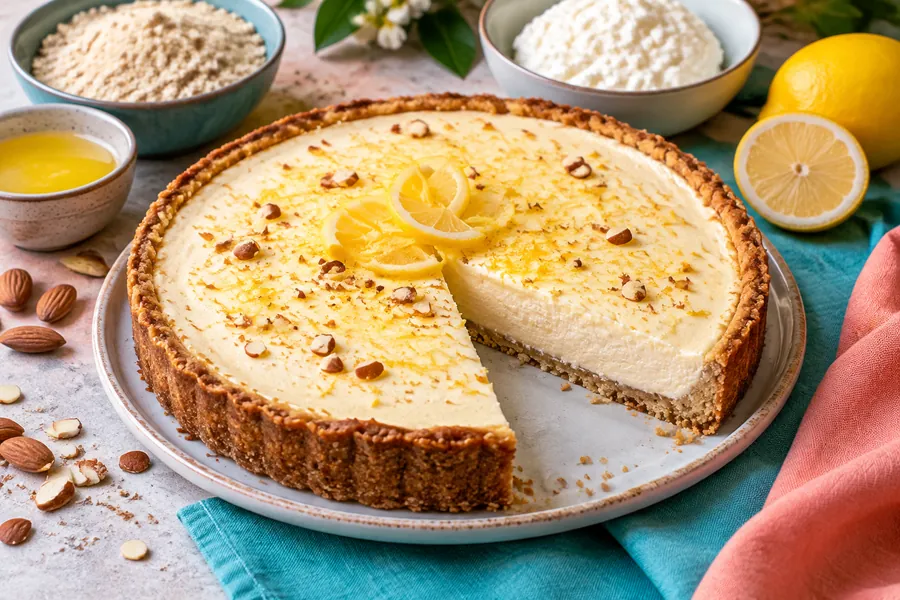 Tarta de ricota y limón sin harina de trigo