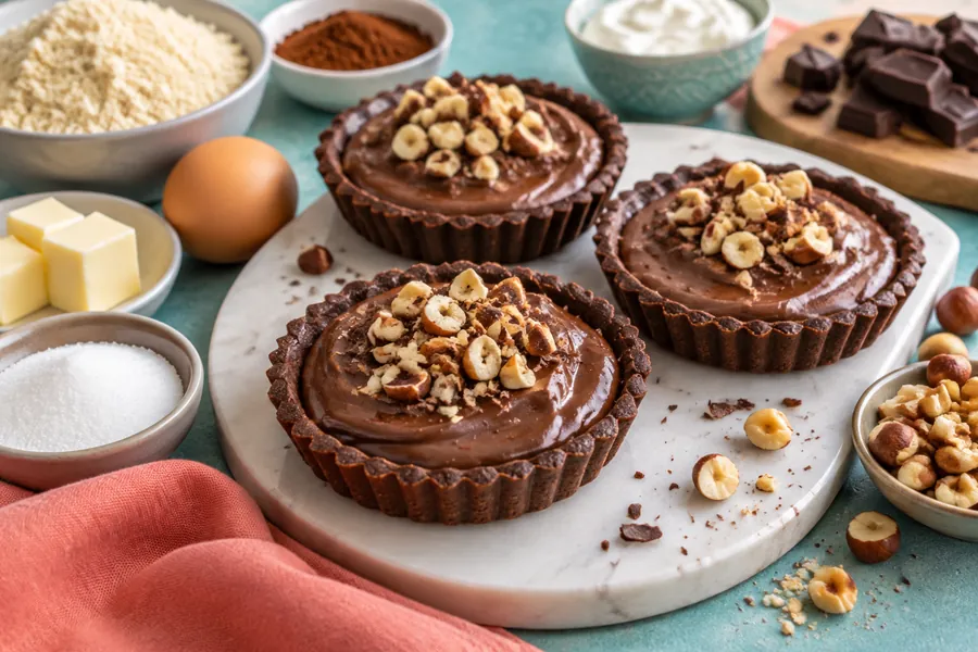 Tartaletas de chocolatey avellanas