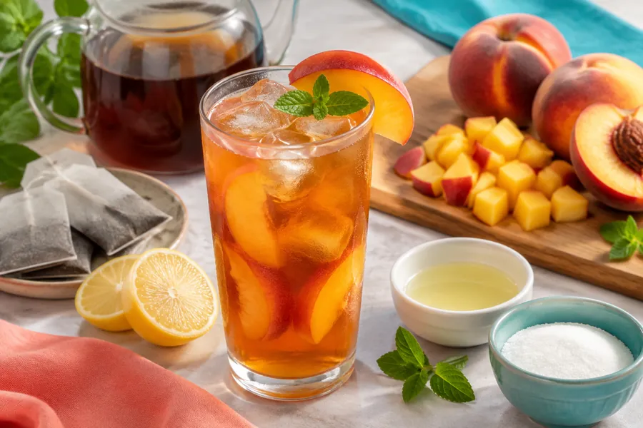 Té helado de durazno casero
