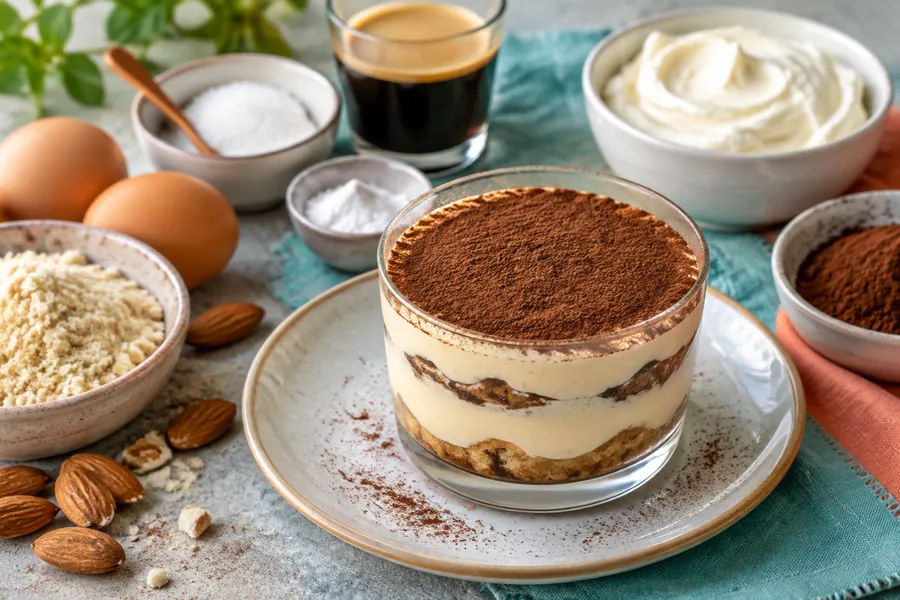 Tiramisú en vasitos sin gluten ni lactosa