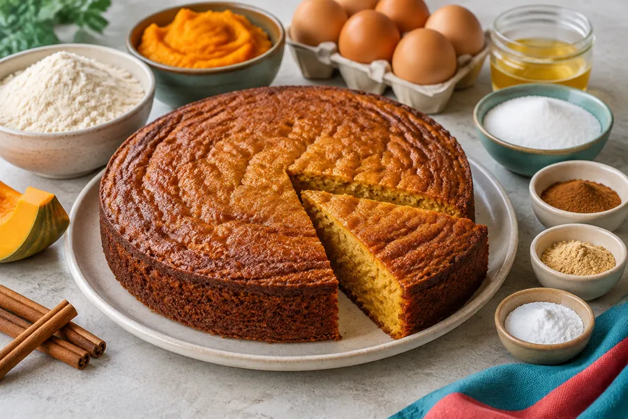 Torta de calabaza y especias con harina de coco