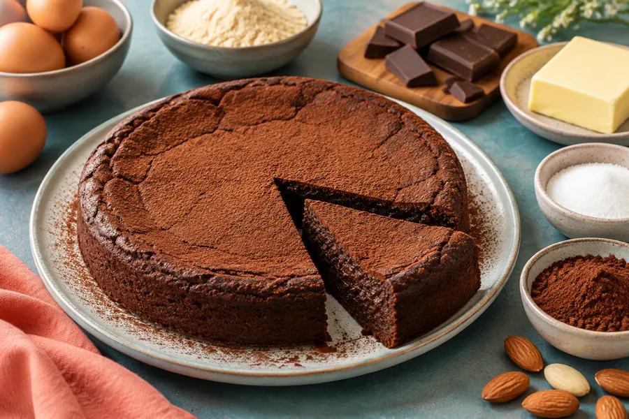 Torta de chocolatey almendras sin harina