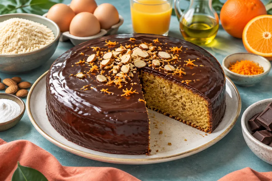 Torta de naranja y almendras (estilo Sacherliviana)