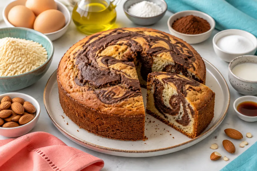 Torta marmolada de almendras