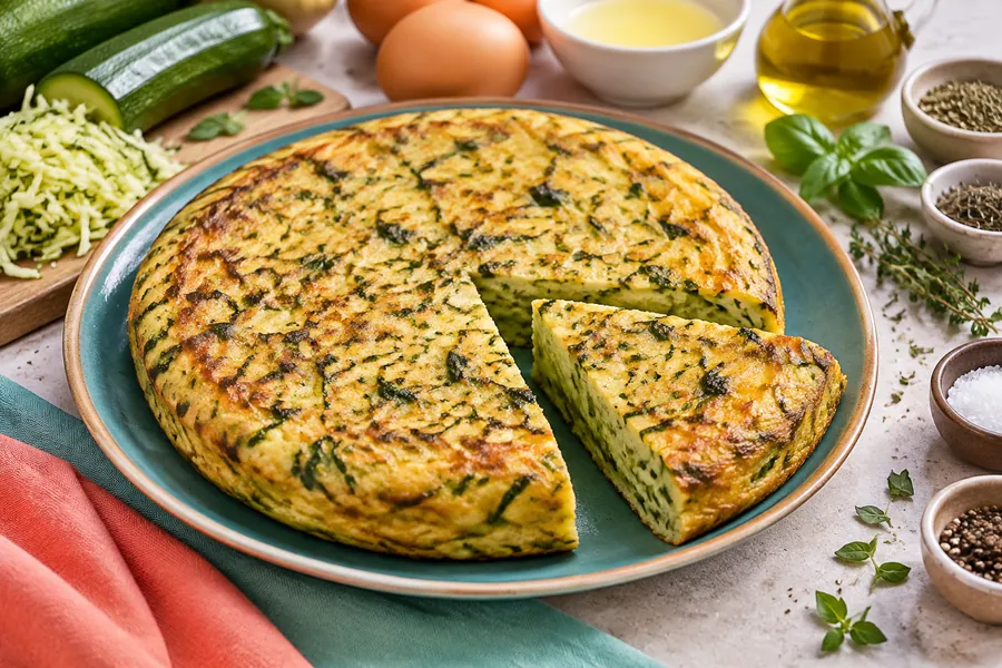 🥒Tortilla de Zucchini y Hierbas