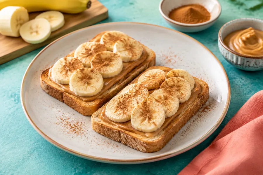 Tostadas dulces de banana  y canela