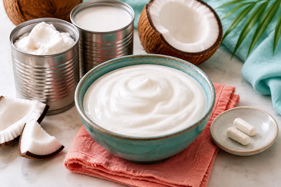 Yogur casero de coco fermentado